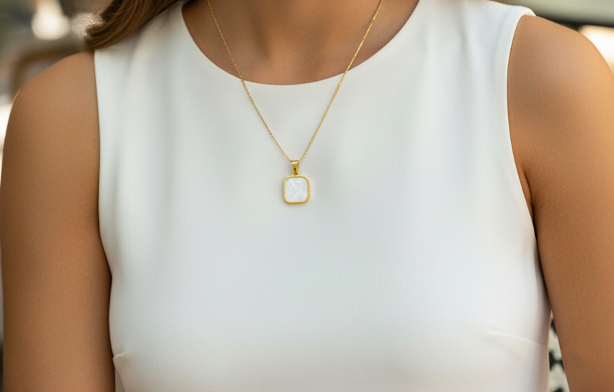 white clover pendant