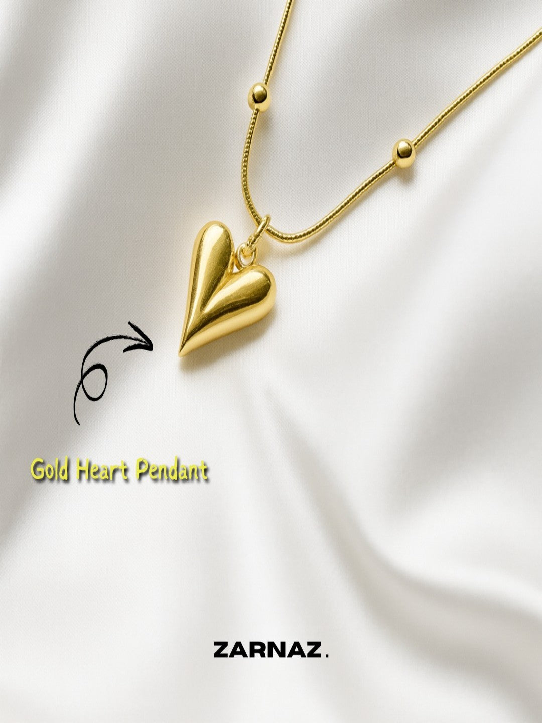 Golden Heart Pendant Necklace