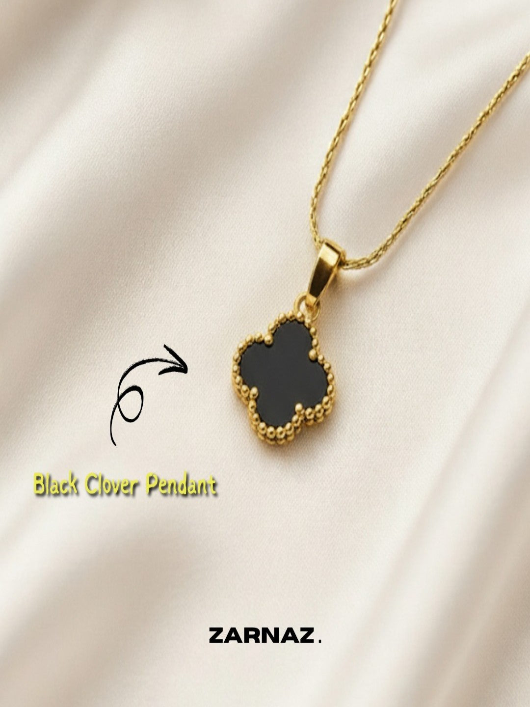 Black Clover Pendant Necklace